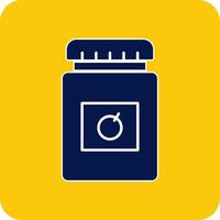 Jam Jar Glyph Square Two Color Icon vector