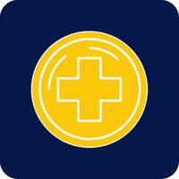 Hospital Sign Glyph Square Two Color Icon vector