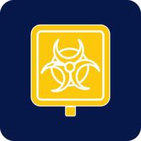 Biohazard Glyph Square Two Color Icon vector