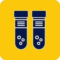 Test Tube Glyph Square Two Color Icon vector