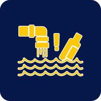 Water Pollution Glyph Square Two Color Icon vector