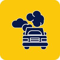 Car Pollution Glyph Square Two Color Icon vector