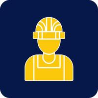 Builder Male Glyph Square Two Color Icon vector