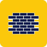 Brick Wall Glyph Square Two Color Icon vector