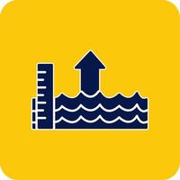 Sea Level Rise Glyph Square Two Color Icon vector