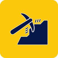 Mining Glyph Square Two Color Icon vector
