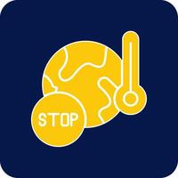 Stop Global Warming Glyph Square Two Color Icon vector