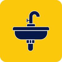 Sink Glyph Square Two Color Icon vector