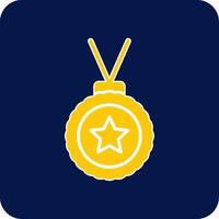 Medal Glyph Square Two Color Icon vector