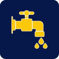 Water Tap Glyph Square Two Color Icon vector