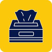 Tissue Box Glyph Square Two Color Icon vector