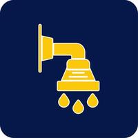 Shower Glyph Square Two Color Icon vector