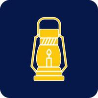 Gas Lamp Glyph Square Two Color Icon vector