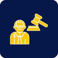 Judge Giving Order Glyph Square Two Color Icon vector