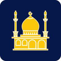 Mosque Glyph Square Two Color Icon vector