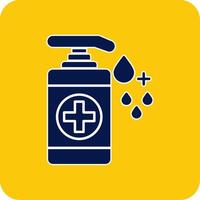 Hand Sanitizer Glyph Square Two Color Icon vector