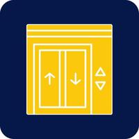 Elevator Glyph Square Two Color Icon vector