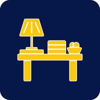 Table Lamp Glyph Square Two Color Icon vector
