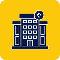 Hospital Glyph Square Two Color Icon vector