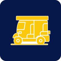 Rickshaw Glyph Square Two Color Icon vector