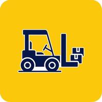 ForkLifter Glyph Square Two Color Icon vector