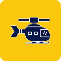 Helicopter Glyph Square Two Color Icon vector