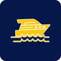 Speed Boat Glyph Square Two Color Icon vector