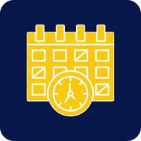 Timetable Glyph Square Two Color Icon vector
