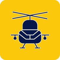 Military Helicopter Glyph Square Two Color Icon vector