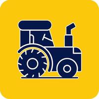 Tractor Glyph Square Two Color Icon vector