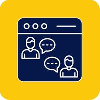 Online Chat Glyph Square Two Color Icon vector