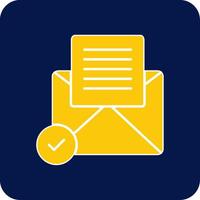 Open Email Glyph Square Two Color Icon vector