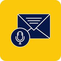 Audio Message Glyph Square Two Color Icon vector