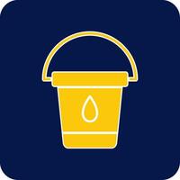 Water Bucket Glyph Square Two Color Icon vector