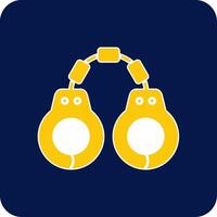 Handcuffs Glyph Square Two Color Icon vector