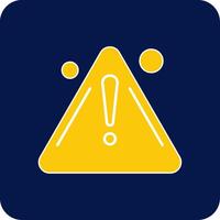 Warning Glyph Square Two Color Icon vector