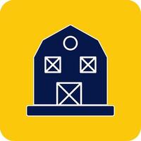 Barn Glyph Square Two Color Icon vector