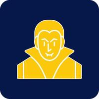 Evil Glyph Square Two Color Icon vector