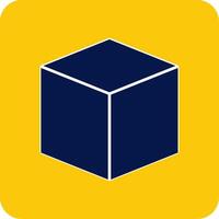 3D Design Glyph Square Two Color Icon Glyph Square Two Color Icon vector