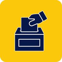 votación glifo cuadrado dos color icono vector