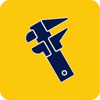 Caliper Glyph Square Two Color Icon vector