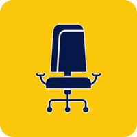 Office chair Glyph Square Two Color Icon vector