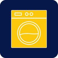 Laundry Machine Glyph Square Two Color Icon vector