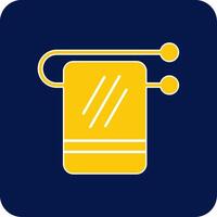 Towel Rack Glyph Square Two Color Icon vector