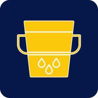 Water Bucket Glyph Square Two Color Icon vector