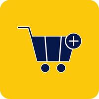 Add To Cart Glyph Square Two Color Icon vector