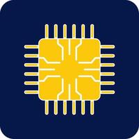 Chip Glyph Square Two Color Icon vector