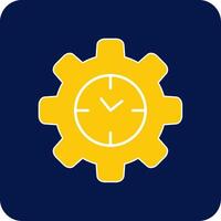 Efficient Time Glyph Square Two Color Icon vector