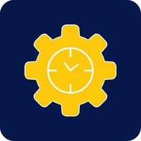 Efficient Time Glyph Square Two Color Icon vector