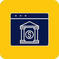 Internet Banking Glyph Square Two Color Icon vector